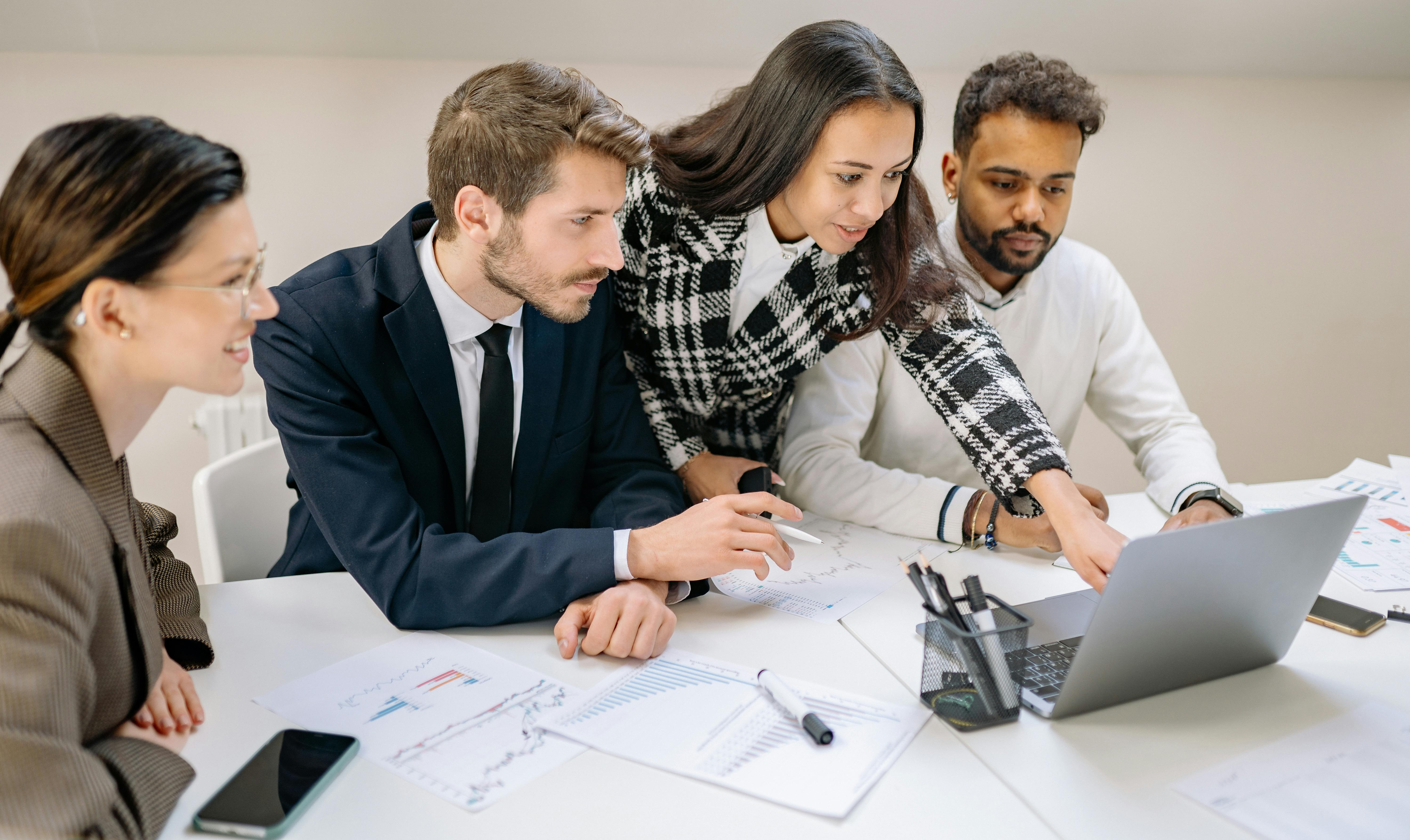 Leadership team collaborating on strategy